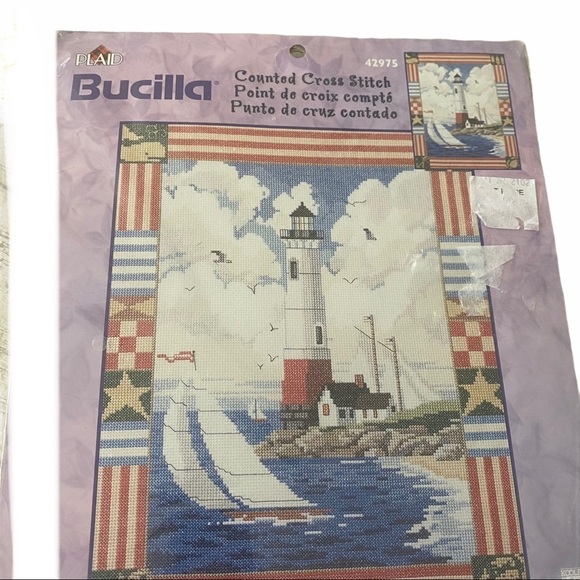 BUCILLA Vintage Americana Lighthouse Counted Cross Stitch NEW - Picture 4 of 5